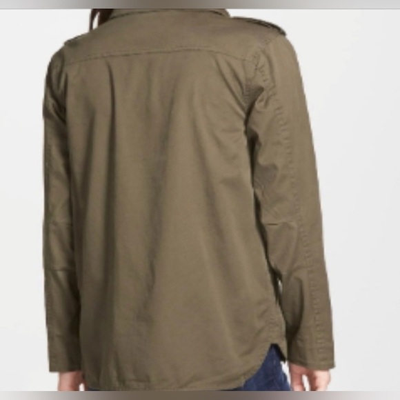 KERSH OLIVE GREEN ZIP SNAP FRONT UTILITY JACKET WOMENS SZ MEDIUM - Picture 2 of 6